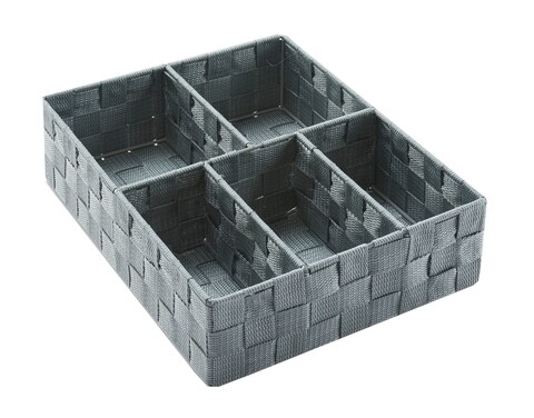 Organizator cu 5 compartimente, Compactor, 32x25x8, textil, gri