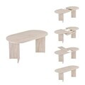 Set masa extensibila si scaune (5 piese), Nordure, Aleria 4, Travertin / Nuc / Alb