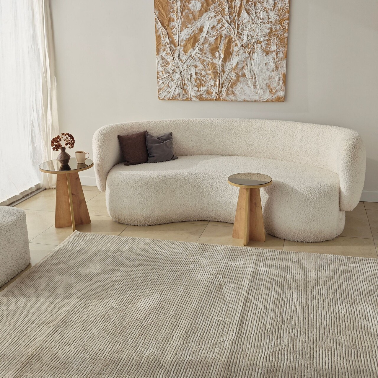 Set masute 2 piese, Hanah Home, Luna 2, Bronz / Stejar Safir - imagine 6