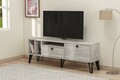Comoda TV, Coraline, Aris, 150x53x35 cm, PAL, Gri/Alb