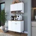 Dulap multifunctional, Hanah Home, JE272, 90.2x140.4x45 cm, Alb/Maro