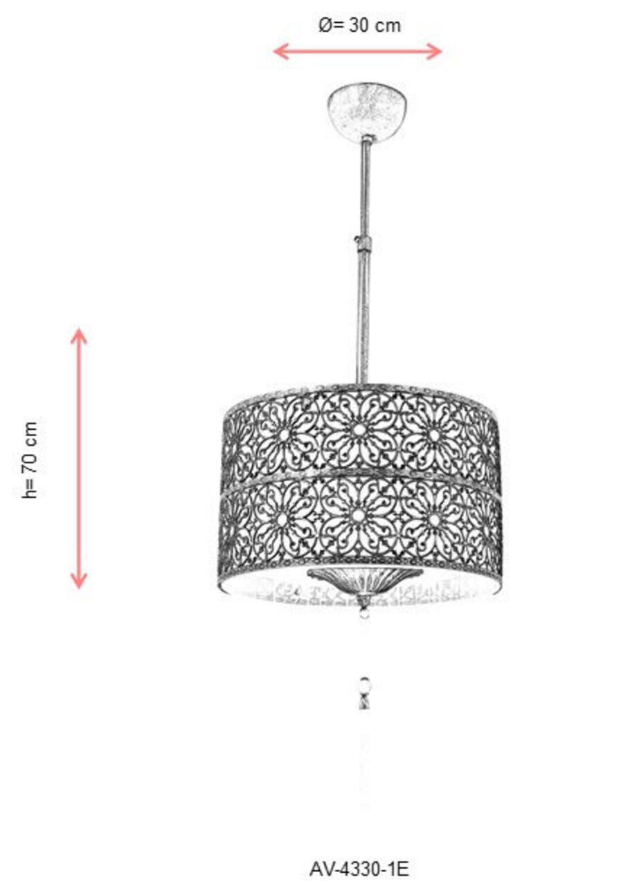 Lustra, Avonni, 683AVN1321, Metal, Maro antichizat