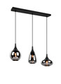 Lustra Lumina, TRIO, 60x6.5x150 cm, 40W, 3x E14, metal, negru mat/argintiu
