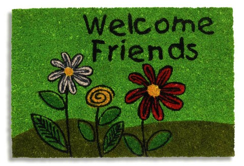 Covoras de intrare miria friends, decorino, 40x60 cm, fibra de nuca de cocos, verde