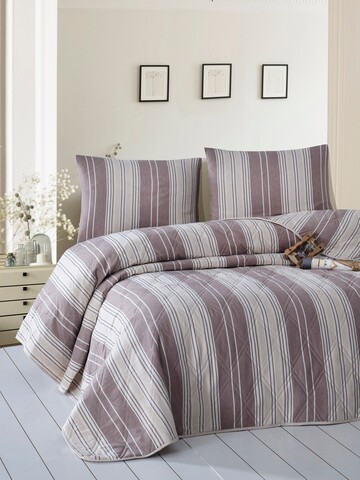 Cuvertura matlasata dubla, Lima - Brown, EnLora Home, 70% bumbac / 30% poliester