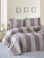 Cuvertura matlasata dubla, Lima - Brown, EnLora Home, 70% bumbac / 30% poliester