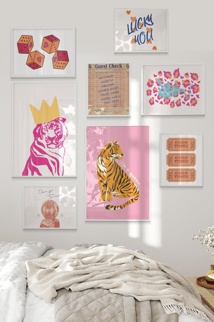 Tablou decorativ, Çgs-038-White-Byk, Lemn masiv, Față: 100% PVC STICLĂ, Multicolor - view 2