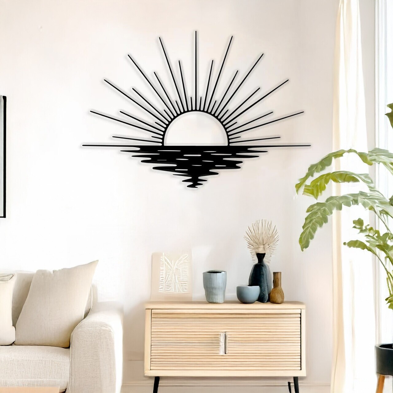 Decoratiune de perete, DCV-1070-MT, Dimensiune: 80 x 55 cm, Negru — imaginea 2