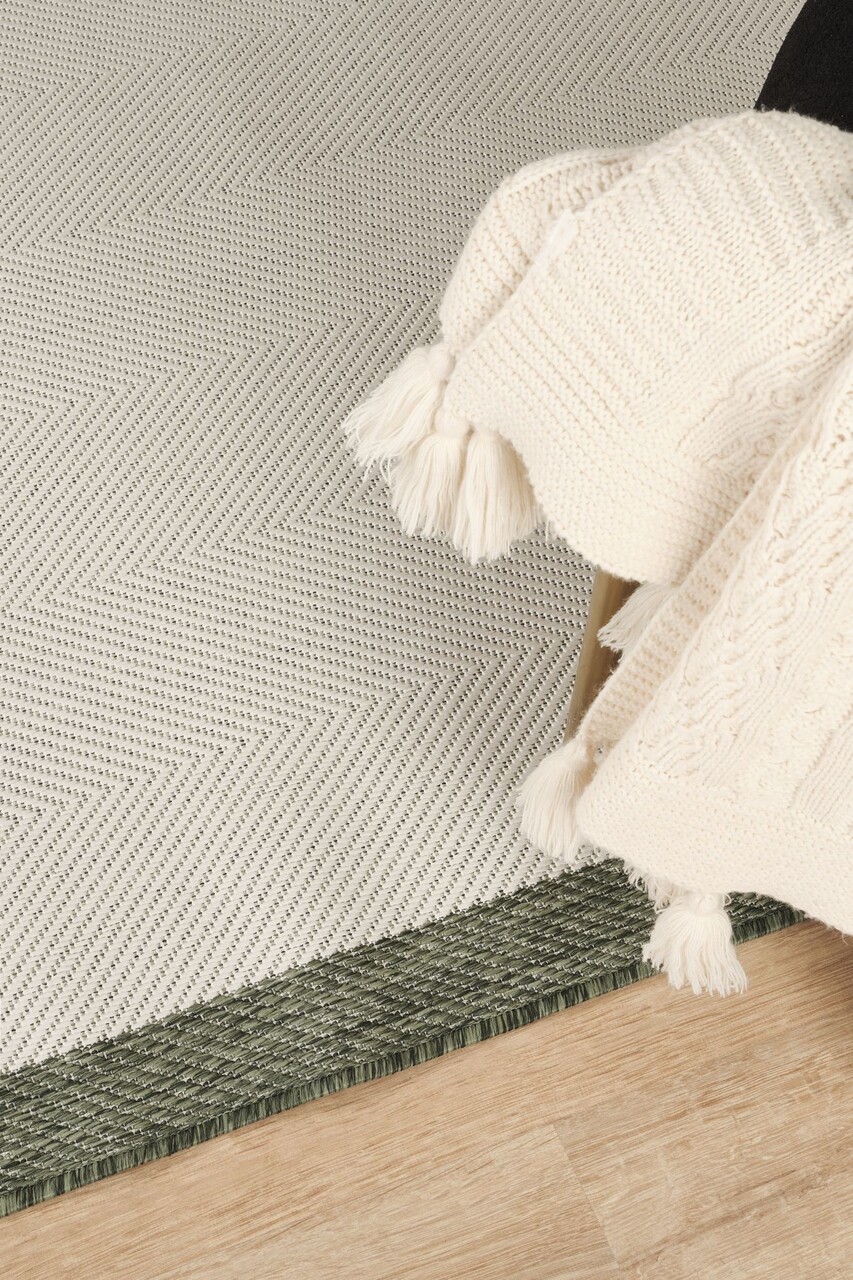 Covor (80 x 300), Sisalux 3090, 80x300 cm, Crem / Verde - view 2
