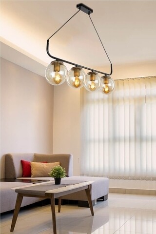 Lustra Siyah, MDL.4174, Squid Lighting, 78x78x62 cm, 60W, negru Iluminat