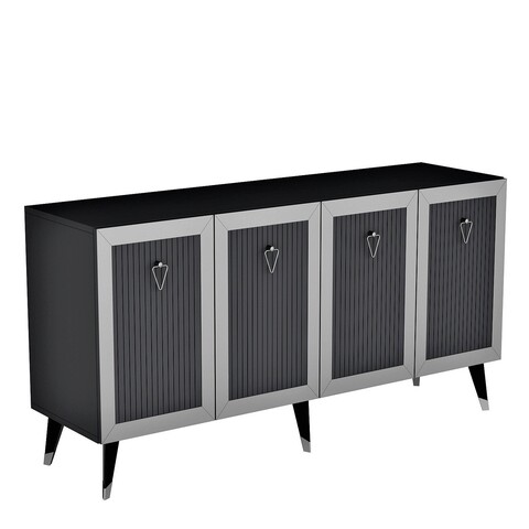 Consola, Olivia, Bare, 150x40x80 cm, PAL , Antracit / Argintiu