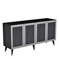 Consola, Olivia, Bare, 150x40x80 cm, PAL , Antracit / Argintiu