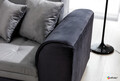 Coltar extensibil stanga 4 locuri, ELTAP, Sorento, 296x194x78 cm, lemn/poliester, gri deschis/gri inchis