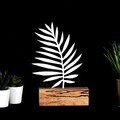 Decoratiune, Palm Leaf, 17x27x3.5 cm, Metal, Alb