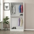 Dulap pentru haine, Minerva, Kale Glass Black, 90x210x52 cm, PAL, Alb/Negru