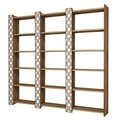 Biblioteca, Hommy Craft, City 3 845HCT3618, 184.6 x 170 x 24.2 cm, pal melaminat, nuc/alb