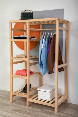 Dulap pentru haine, Woodface, Santana 55 Cm, 100x160x55 cm, Lemn, Natural 100x160x55 imagine 2022
