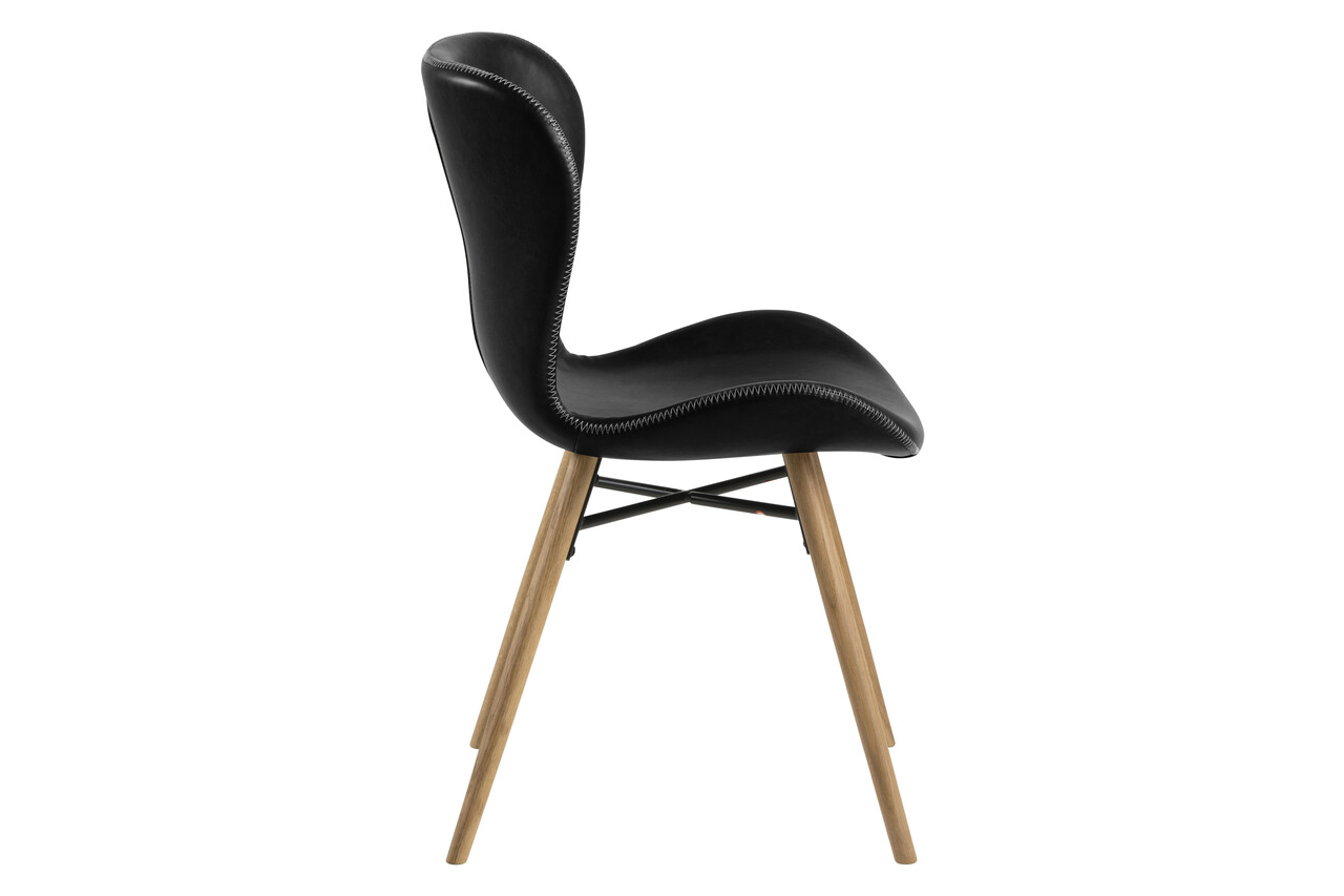 Scaun Batilda -A1, Actona, 47x53x82.5 cm, piele ecologica/lemn de stejar, negru - view 3