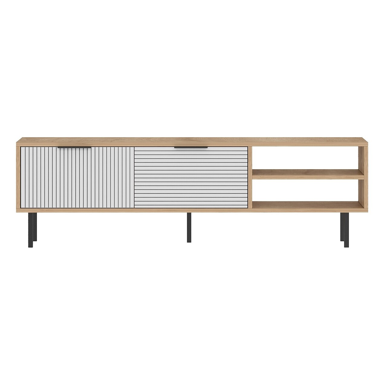 Comoda TV, Odessa, Venus, 150x45x30 cm, Stejar Safir / Alb - 2 | YEO