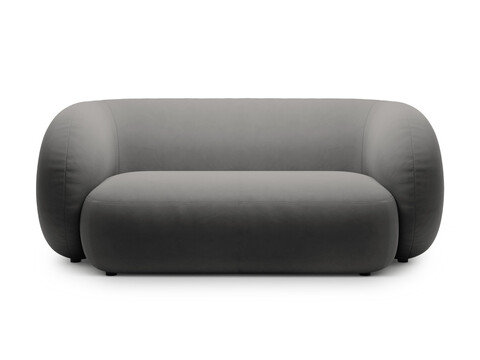 Canapea modulara 2 locuri, Kate, Micadoni, 183x99x76 cm, catifea, gri inchis