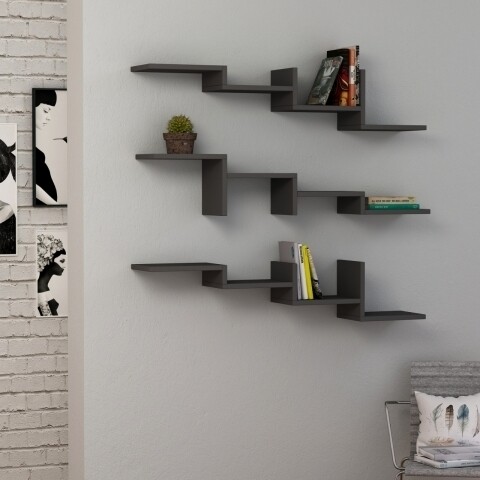 Raft pentru perete, Homitis, Step - Anthracite, 20x110x22 cm