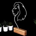 Decoratiune, Lion, 17x32x3.5 cm, Metal, Alb