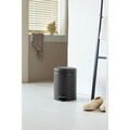 Cos de gunoi cu pedala, Brabantia, NewIcon Mineral Infinite Grey, 5 L, 27.2x20.5x29.1 cm, otel, gri