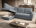 Coltar extensibil stanga 3 locuri ELTAP, LT-04VE, Siber, 270x186x93 cm, lemn/poliester, gri deschis