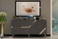 Consola, Olivia, Fuga KB150, 150x75x35 cm, PAL, Antracit / Argintiu