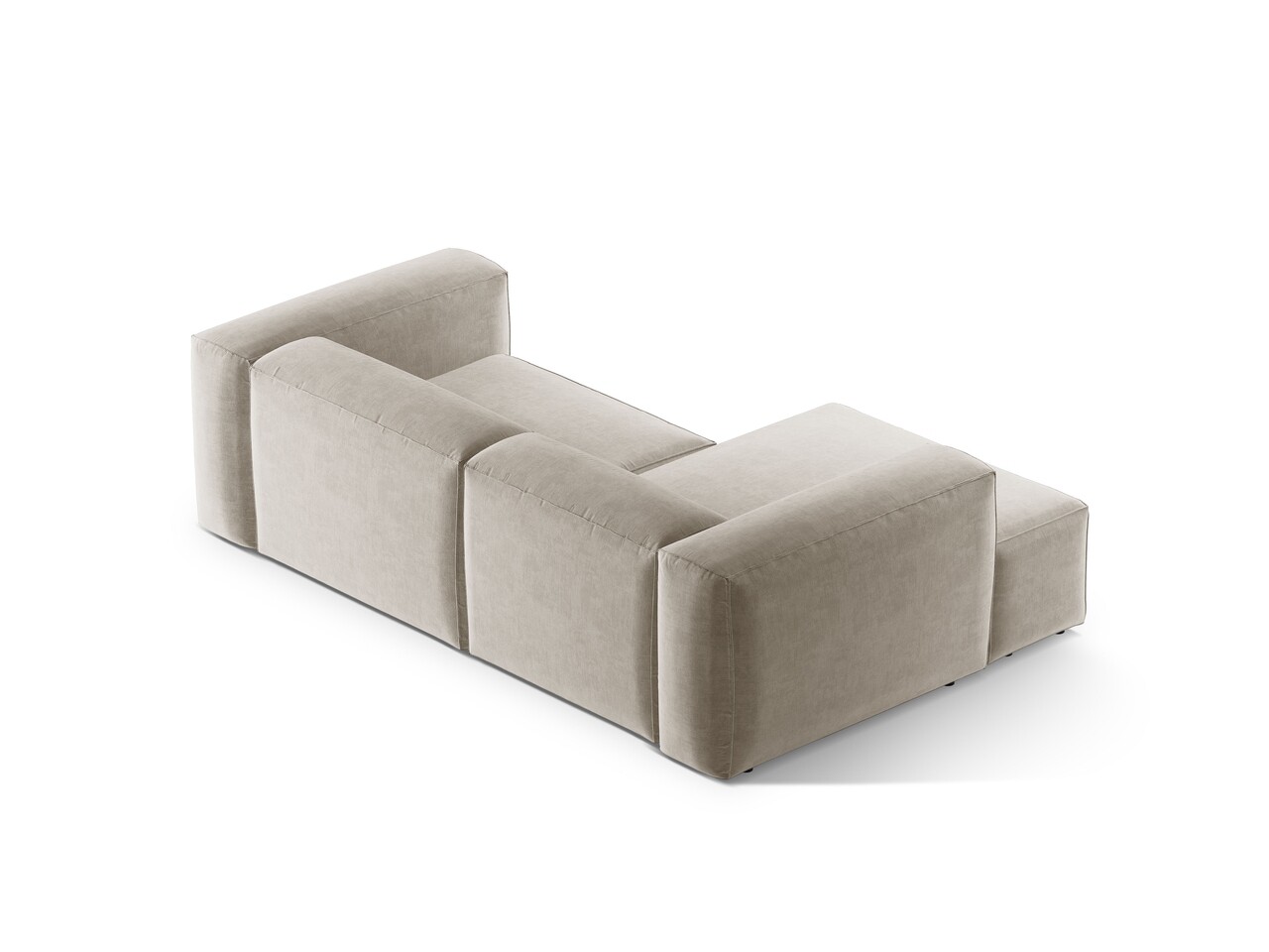 Coltar stanga 2 locuri, Bergamo, Cosmopolitan Design, 244x152x70 cm, tesatura structurata, bej - 1 | YEO
