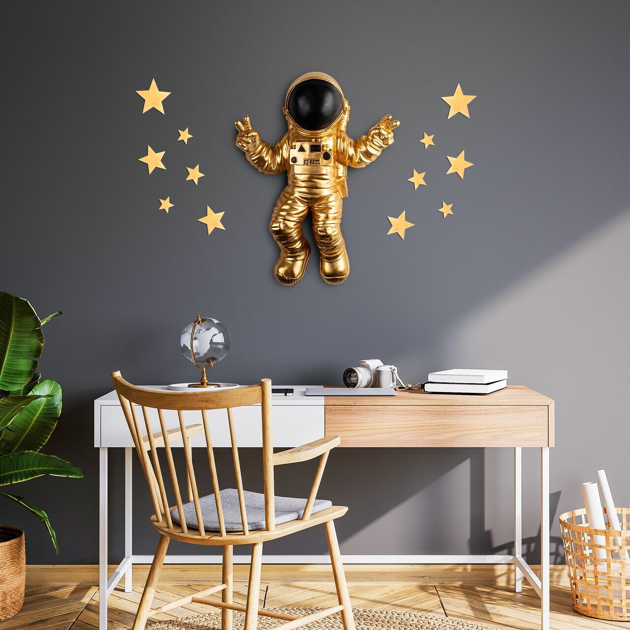 Decoratiune de perete, Cosmonaut 5, Poliester, Lățime: 35 cm Înălțime: 47 cm Adâncime: 10 cm, Multicolor — imaginea 2
