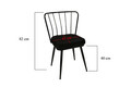 Set scaune 4 piese, Nmobb , Yıldız 181, Metal, Negru