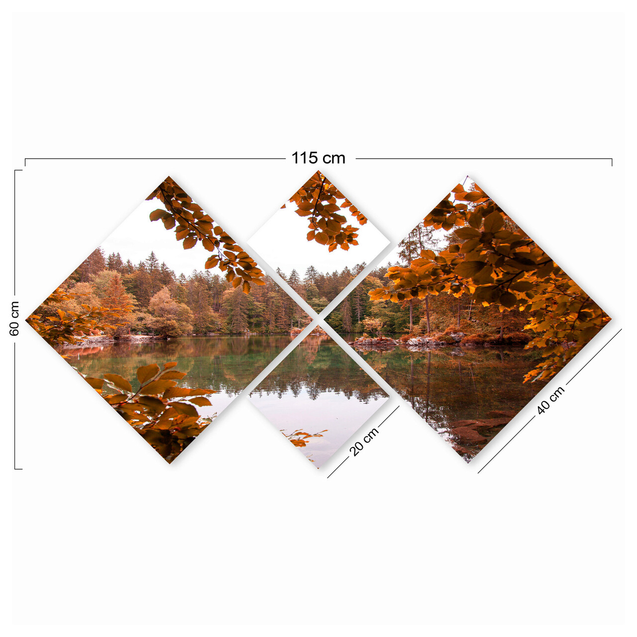 Set 4 tablouri decorative, 4MDF1951300456, MDF, Imprimat UV, Multicolor