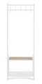Cuier cu pantofar Haldor, Bizzotto, 64.5x37.5x180 cm, otel/MDF, alb/natural