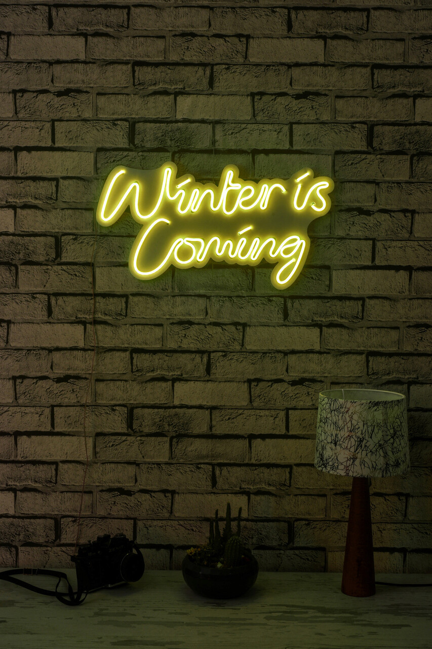 Decoratiune luminoasa LED, Winter is Coming, Benzi flexibile de neon, DC 12 V, Galben - 1 | YEO