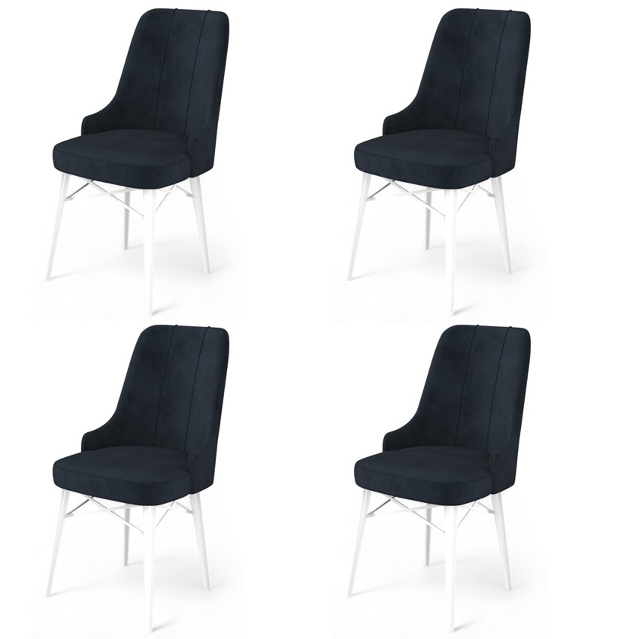 Set de scaune, Charlotte, Pare, Metal, Antracit/Alb