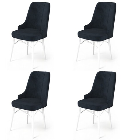 Set de scaune, Charlotte, Pare, Metal, Antracit/Alb