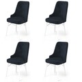 Set de scaune, Charlotte, Pare, Metal, Antracit/Alb