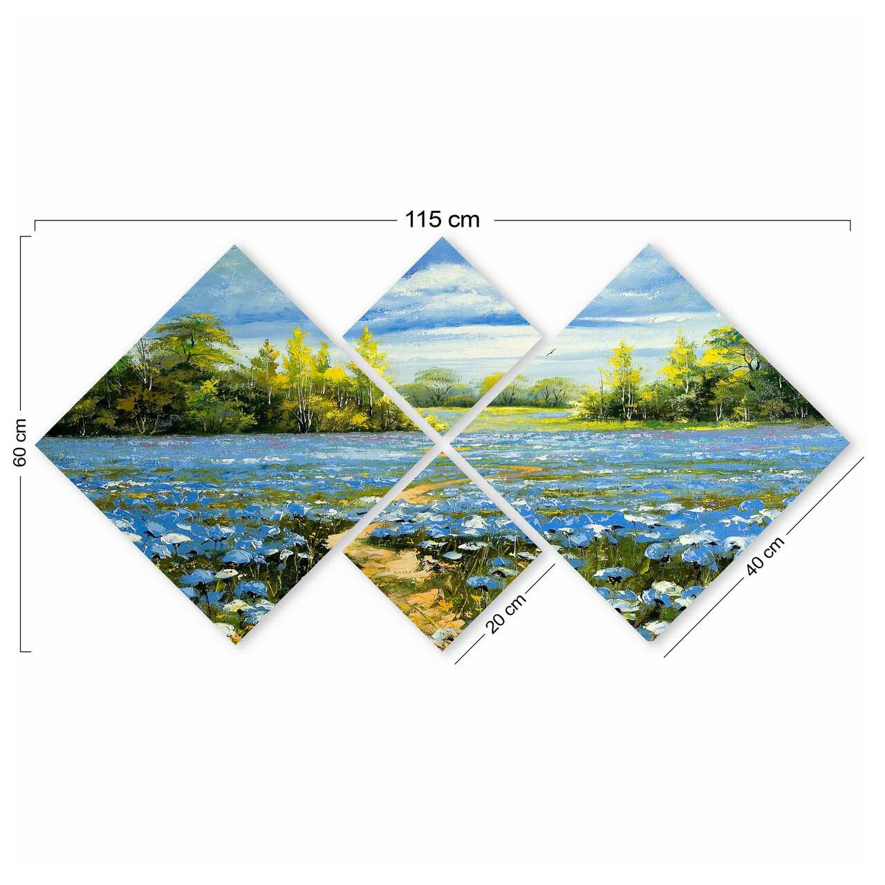 Set 4 tablouri decorative, 4MDF1128860, MDF, Imprimat UV, Multicolor - 2 | YEO