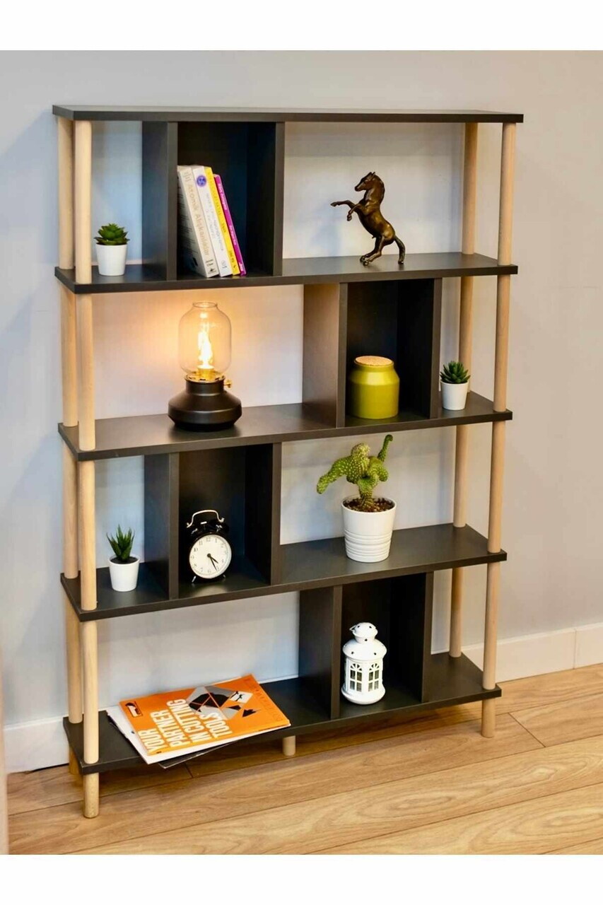 Corp biblioteca Hanah Home Peka-0045 90x137x20 cm PAL Antracit