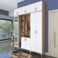 Cuier de perete, Rani, EA128, 180x240x37 cm, PAL, Nuc/Alb