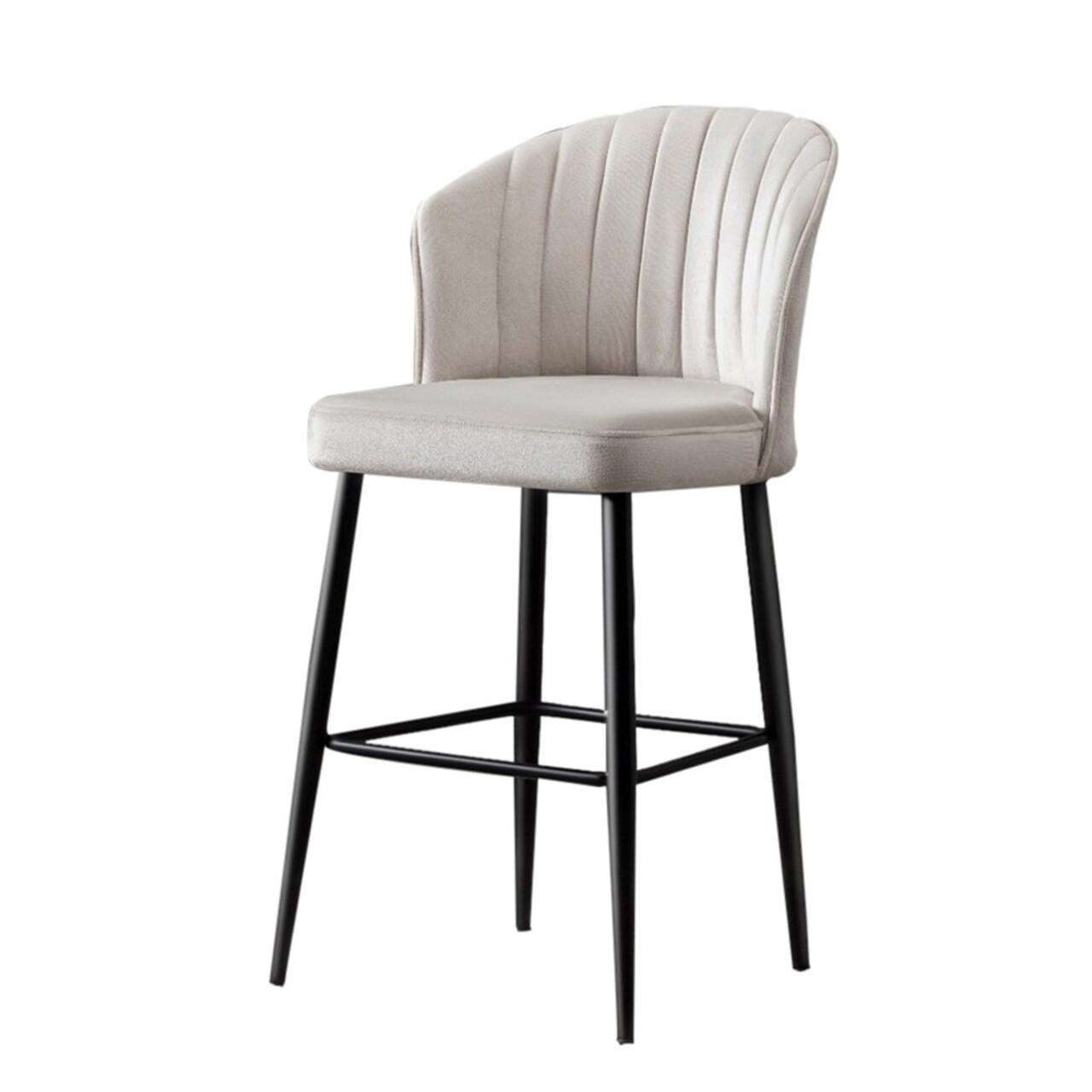 Set scaun de bar (2 bucăți), Beckley, Rubi, PAL, Crem/Negru