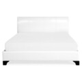 Pat tapitat 140x200 cu somiera inclusa, Zaffiro, L.221 l.146 H.96, pal/piele ecologica, alb