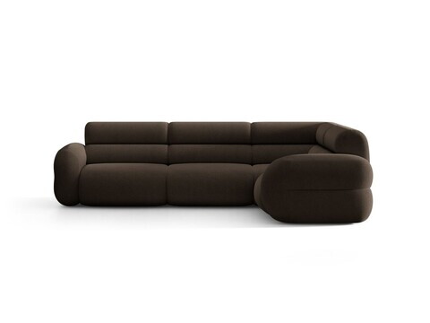 Coltar dreapta 5 locuri, Neo, Micadoni Home, 295x210x83 cm, tesatura Boucle, maro