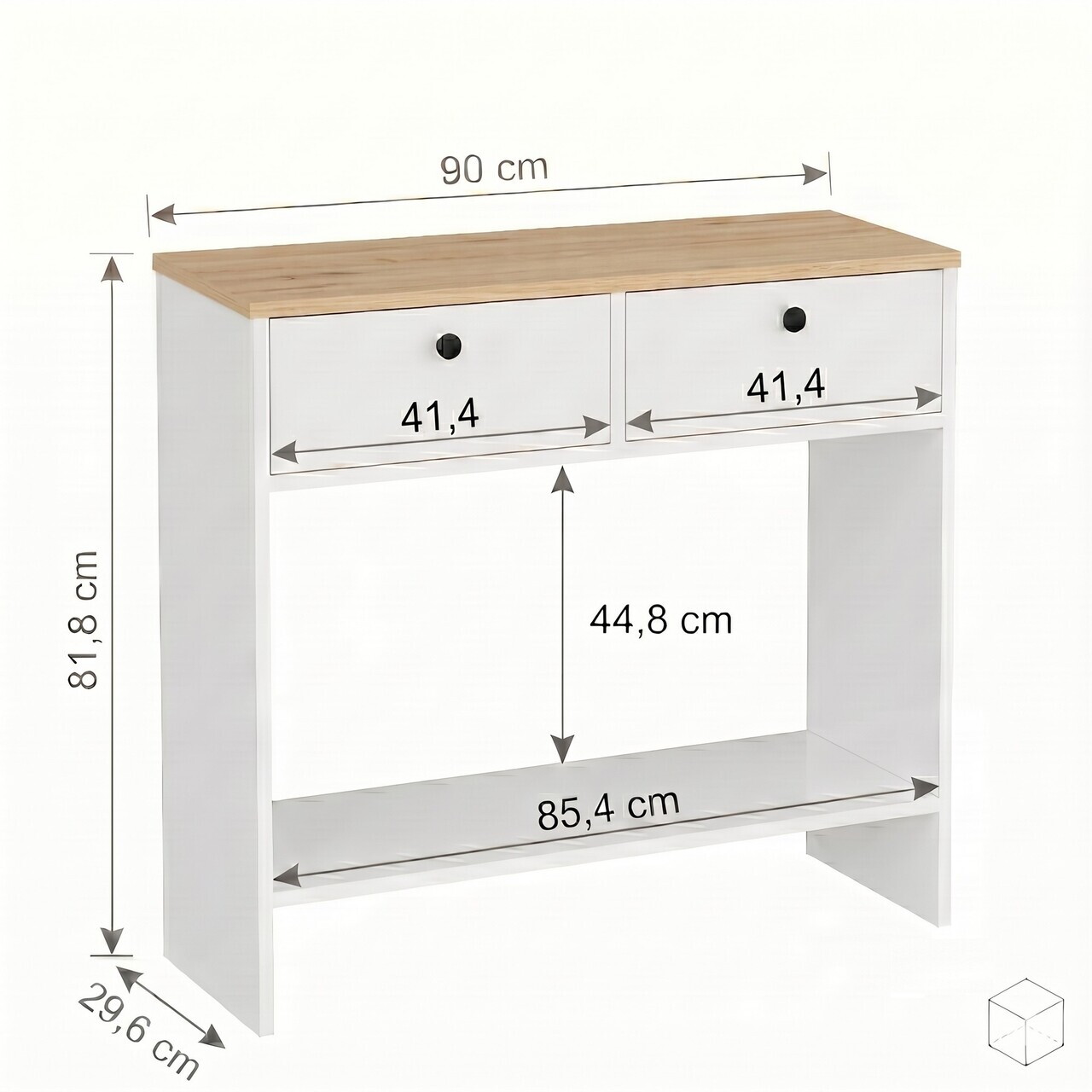 Bufet, Hanah Home, Modera, 90x81.8x29.6 cm, Stejar Safir / Alb — imaginea 4