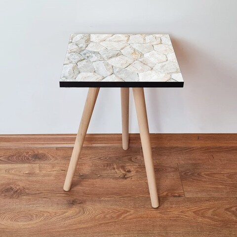 Masuta, Leona, Shp390, 35x42x35 cm, Alb/Gri