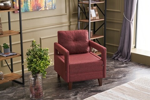 Fotoliu comfort, balcab home, 80x80x70 cm, lemn, rosu