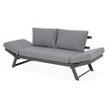 Pat de zi gradina/terasa, Haga, L.123 l.74 H.29.5/73, aluminiu, antracit/gri