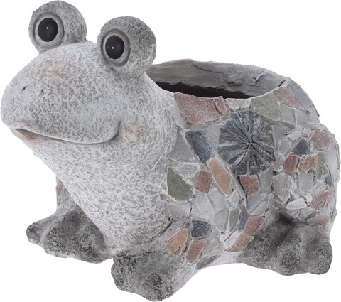 Ghiveci Frog, 33.5×28.5×23 cm, oxidat de magneziu, gri/maro Excellent Houseware