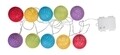 Ghirlanda luminoasa cu 10 LED-uri, Bizzotto, 210 cm, bumbac/polipropilena, multicolor